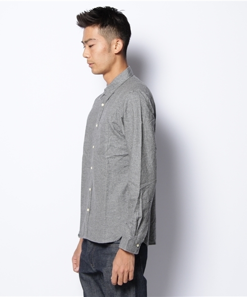 CIAOPANIC(チャオパニック)の「起毛オックスB/DシャツL/S(シャツ/ブラウス・メンズ・グレー/ネイビー/パープル/マスタード/サックスブルー/エンジ/グリーン・MEDIUM/LARGE)」の12枚目の写真