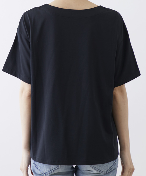STUDIOUS SELECT（ステュディオスセレクト）の「【CLOCHE】袖スプリットメッセージTシャツ　71285674（Tシャツ/カットソー・レディース・ブラック/ホワイト/ブルー/ボルドー・FREE/2）」の8枚目の写真