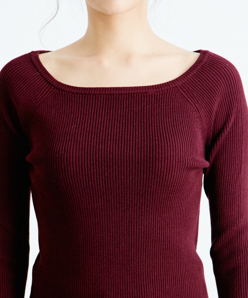 Rouge vif（ルージュヴィフ）の「ツヤリブオフショルニット（ニット/セーター・レディース・チョコ/ピンクベージュ/グレイッシュブルー・FREE）」の10枚目の写真
