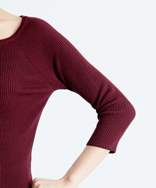 Rouge vif（ルージュヴィフ）の「ツヤリブオフショルニット（ニット/セーター・レディース・チョコ/ピンクベージュ/グレイッシュブルー・FREE）」の11枚目の写真