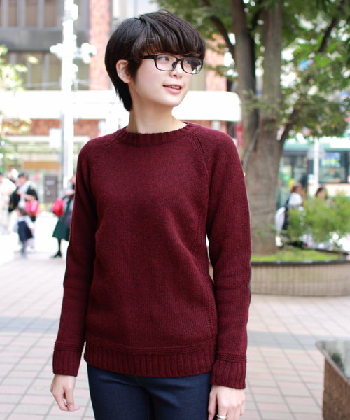 STEPS（ステップス）の「soglia  / ソリア　別注クルーセーター（ニット/セーター・メンズ・ブラック/ネイビー/オリーブ/バーガンディー・M/S/L）」の4枚目の写真