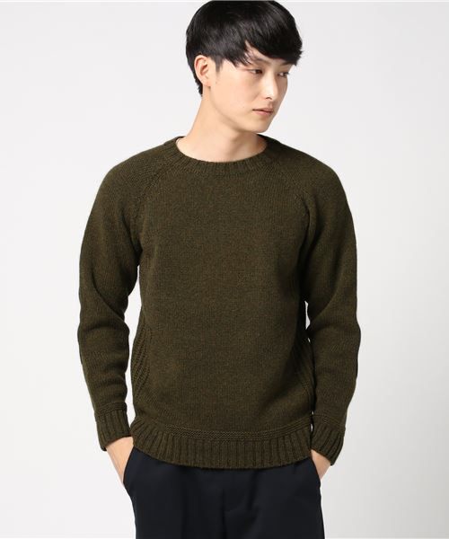 STEPS（ステップス）の「soglia  / ソリア　別注クルーセーター（ニット/セーター・メンズ・ブラック/ネイビー/オリーブ/バーガンディー・M/S/L）」の16枚目の写真