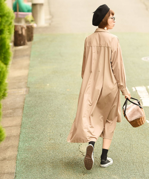 coca（coca）（コカ）の「【新色登場】オーバーフレアスキッパーシャツワンピース（シャツワンピース・レディース・ベージュ/ネイビー/ホワイト/ブラック・ONE SIZE）」の16枚目の写真