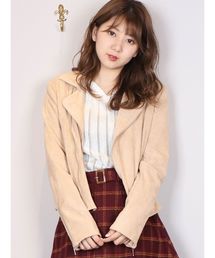 フェイクスエードカラーライダース