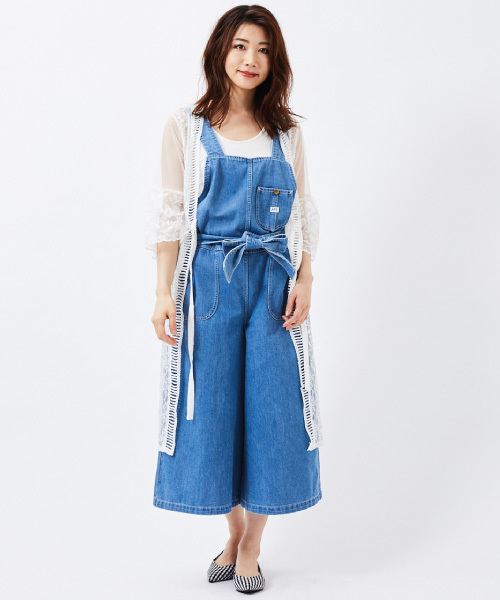 Lee（リー）の「【LEE】ALL IN ONE （つなぎ/オールインワン・レディース・ライトブルー/ネイビー・FREE）」の7枚目の写真