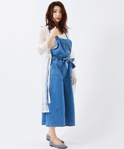 Lee（リー）の「【LEE】ALL IN ONE （つなぎ/オールインワン・レディース・ライトブルー/ネイビー・FREE）」の5枚目の写真