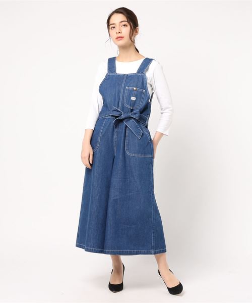 Lee（リー）の「【LEE】ALL IN ONE （つなぎ/オールインワン・レディース・ライトブルー/ネイビー・FREE）」の2枚目の写真