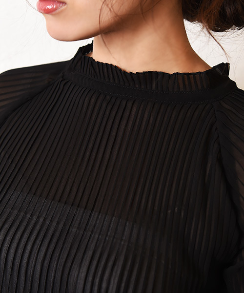 Luz Llena（ラズレナ）の「シフォンプリーツブラウス（シャツ/ブラウス・レディース・ホワイト/ブラック・MEDIUM）」の4枚目の写真