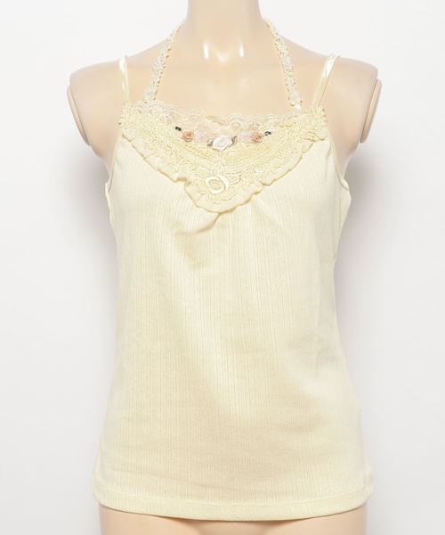 axes femme（アクシーズファム）の「巻きバラストラップインナー（キャミソール・レディース・ピンク/ブラック/イエロー/キナリ・MEDIUM）」の9枚目の写真