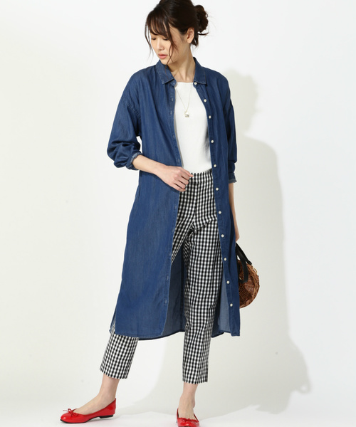 NATURAL BEAUTY BASIC（ナチュラルビューティーベーシック）の「ストレッチギンガムパンツ（その他パンツ・レディース・ブラック系その他・SMALL/X-SMALL/MEDIUM/LARGE）」の7枚目の写真