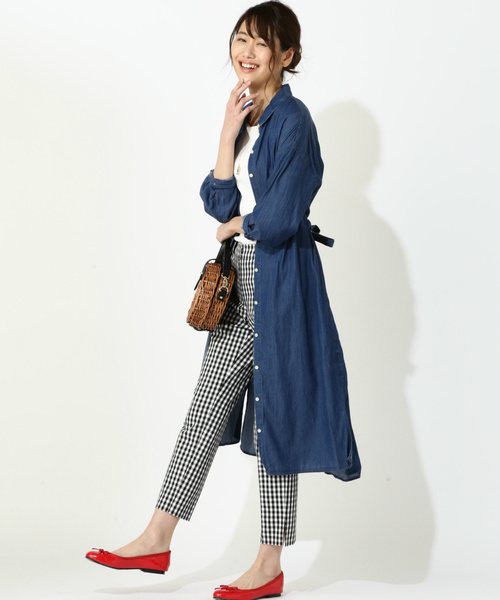 NATURAL BEAUTY BASIC（ナチュラルビューティーベーシック）の「ストレッチギンガムパンツ（その他パンツ・レディース・ブラック系その他・SMALL/X-SMALL/MEDIUM/LARGE）」の8枚目の写真