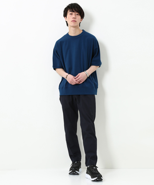 ADAM ET ROPE'（アダムエロペ）の「度詰めスウエット半袖Tシャツ（Tシャツ/カットソー・メンズ・ネイビー/ピンク/ホワイト/カーキ/ブラック・L/M）」の6枚目の写真