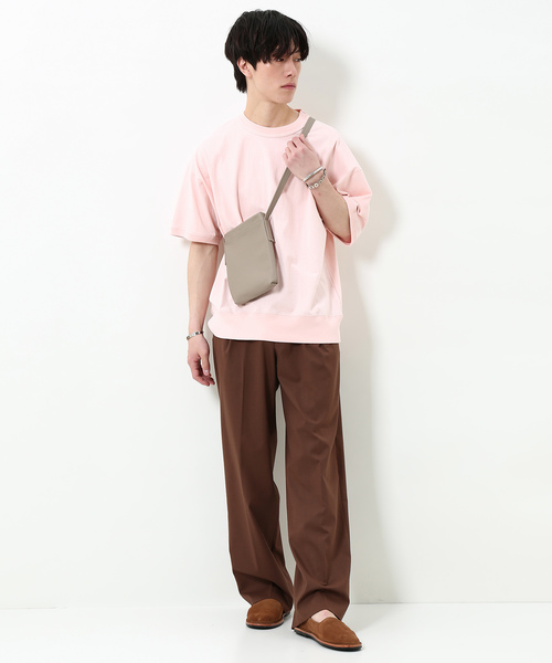 ADAM ET ROPE'（アダムエロペ）の「度詰めスウエット半袖Tシャツ（Tシャツ/カットソー・メンズ・ネイビー/ピンク/ホワイト/カーキ/ブラック・L/M）」の8枚目の写真