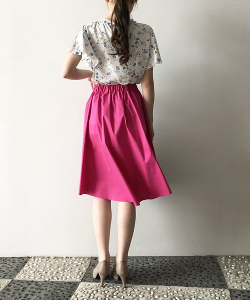 PICCIN(ピッチン)の「タック&ギャザーラウンドカットヴィヴィッドカラースカート(スカート・レディース・ネイビー/ピンク/マスタード・MEDIUM)」の6枚目の写真