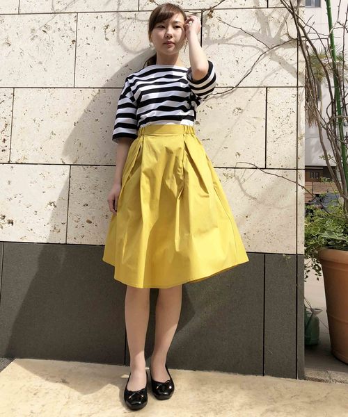 PICCIN(ピッチン)の「タック&ギャザーラウンドカットヴィヴィッドカラースカート(スカート・レディース・ネイビー/ピンク/マスタード・MEDIUM)」の10枚目の写真