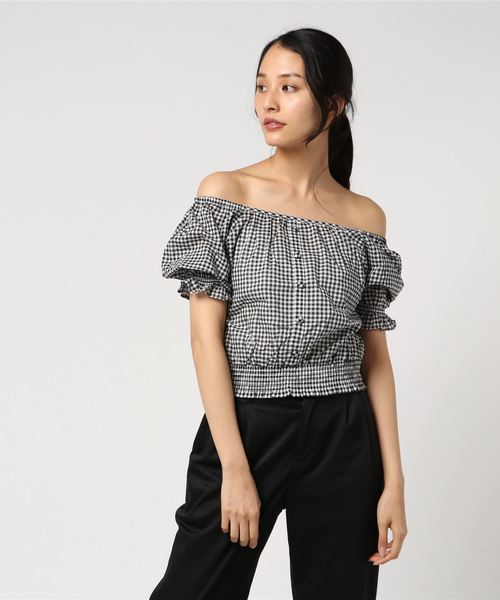 WEGO（ウィゴー）の「WEGO/チェックオフショルブラウス（シャツ/ブラウス・レディース・イエロー系その他3/ブラック系その他2/ブラウン系その他2・FREE）」の10枚目の写真