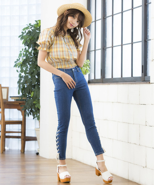 WEGO（ウィゴー）の「WEGO/チェックオフショルブラウス（シャツ/ブラウス・レディース・イエロー系その他3/ブラック系その他2/ブラウン系その他2・FREE）」の13枚目の写真