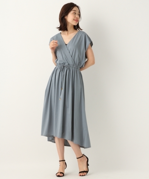 A part by（アパートバイ）の「WEB限定/CカシュクールSSワンピース 796918（ワンピース・レディース・ライトブルー/マスタード/ネイビー・FREE）」の6枚目の写真