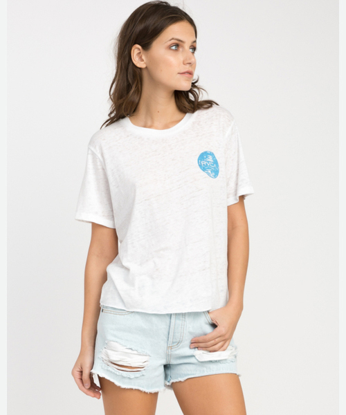 RVCA(ルーカ)の「RVCA レディース Tシャツ(Tシャツ/カットソー・レディース・グリーン系その他/ホワイト・SMALL/X-SMALL)」の1枚目の写真