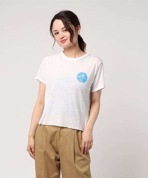 RVCA(ルーカ)の「RVCA レディース Tシャツ(Tシャツ/カットソー・レディース・グリーン系その他/ホワイト・SMALL/X-SMALL)」の4枚目の写真
