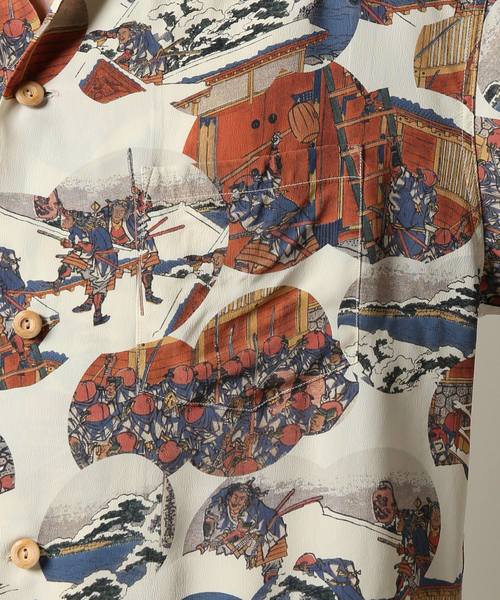 SUN SURF（サンサーフ）の「SUN SURF×ホクサイ / サンサーフ×葛飾北斎 : チュウシングラウチイリ #（シャツ/ブラウス・メンズ・ネイビー/ホワイト系その他・MEDIUM/LARGE）」の10枚目の写真