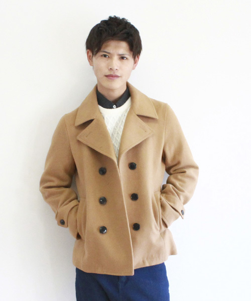 WEGO（ウィゴー）の「WEGO/メルトンPコート（ピーコート・メンズ・ブラック/ライトグレー/ダークグリーン/ネイビー/キャメル/ワイン・SMALL/MEDIUM/LARGE/X-LARGE）」の6枚目の写真