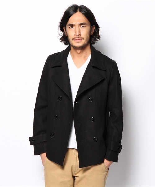 WEGO（ウィゴー）の「WEGO/メルトンPコート（ピーコート・メンズ・ブラック/ライトグレー/ダークグリーン/ネイビー/キャメル/ワイン・SMALL/MEDIUM/LARGE/X-LARGE）」の10枚目の写真