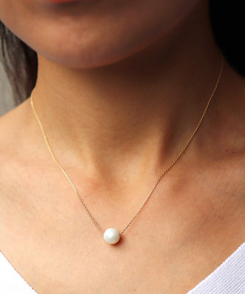 lily of the valley（リリーオブザバレイ）の「【silver925】一粒パールネックレス（ネックレス・レディース・ゴールド/シルバー・FREE）」の5枚目の写真