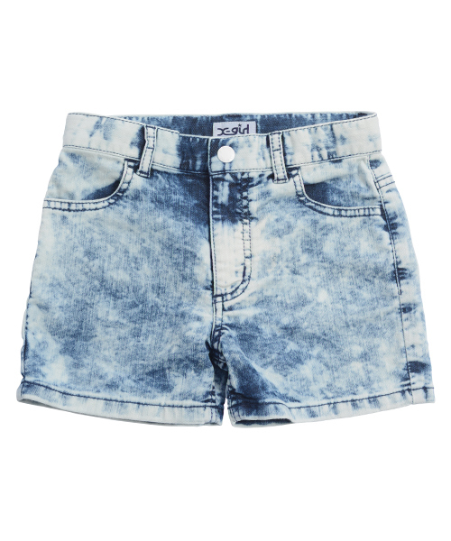 X-girl Stages（エックスガールステージス）の「EMBROIDERED  POCKET  BLEACH  HALF  JEAN (4T～7T)（デニムパンツ・キッズ・ブラック/インディゴブルー・4T/5T/6T/7T）」の10枚目の写真