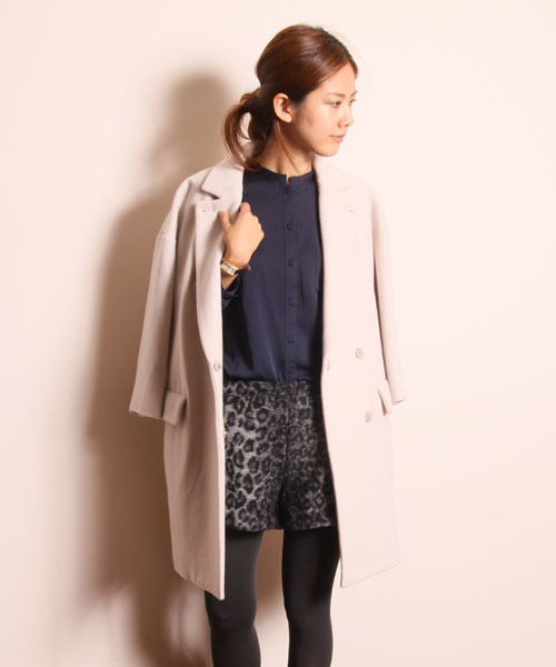 AMERICAN RAG CIE（アメリカンラグシー）の「モッサベロアフェミニンテーラードコート/AMR-dms-L132-CO071（その他アウター・レディース・ブラック/ピンクベージュ・FREE）」の3枚目の写真