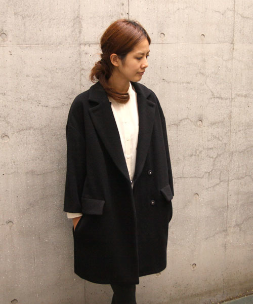 AMERICAN RAG CIE（アメリカンラグシー）の「モッサベロアフェミニンテーラードコート/AMR-dms-L132-CO071（その他アウター・レディース・ブラック/ピンクベージュ・FREE）」の6枚目の写真