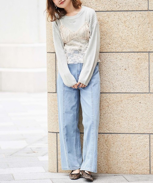 美品❗️ダニエラグレジス　水色ストライプキャミソール ホルターレースキャミソール[dk1478] | レディースファッション通販の