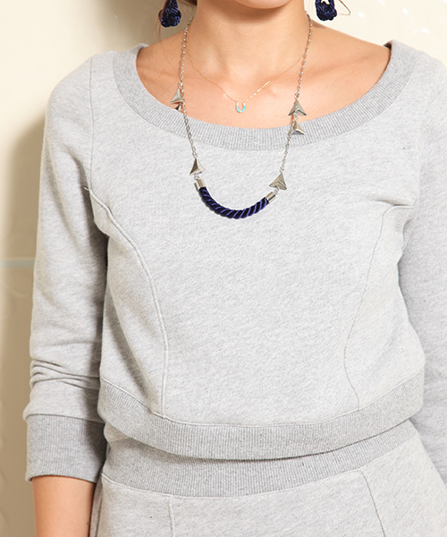 smork（スモーク）の「裏毛リブ切替ワンピース（ワンピース・レディース・グレー系/ベージュ系/ネイビー系・38）」の9枚目の写真