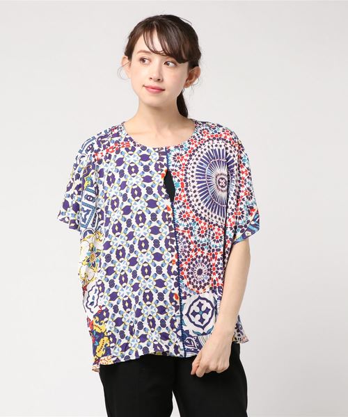 Desigual（デシグアル）の「パッチワーク ブラウス AGADIR（シャツ/ブラウス・レディース・ブルー・S/M/L/2L/SS/3L）」の9枚目の写真