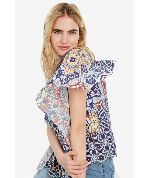Desigual（デシグアル）の「パッチワーク ブラウス AGADIR（シャツ/ブラウス・レディース・ブルー・S/M/L/2L/SS/3L）」の3枚目の写真