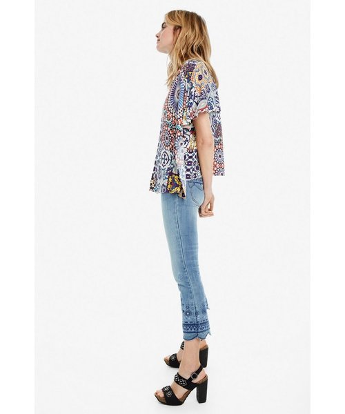Desigual（デシグアル）の「パッチワーク ブラウス AGADIR（シャツ/ブラウス・レディース・ブルー・S/M/L/2L/SS/3L）」の5枚目の写真