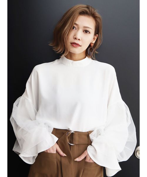 EMODA（エモダ）の「バルーンスリーブトップス（シャツ/ブラウス・レディース・ホワイト/ブラック/その他・FREE）」の2枚目の写真