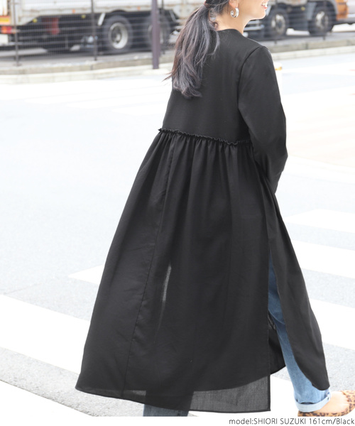 coca(coca)(コカ)の「異素材切り替えウエストフリルワンピース(ワンピース・レディース・ブラック・ONE SIZE)」の10枚目の写真
