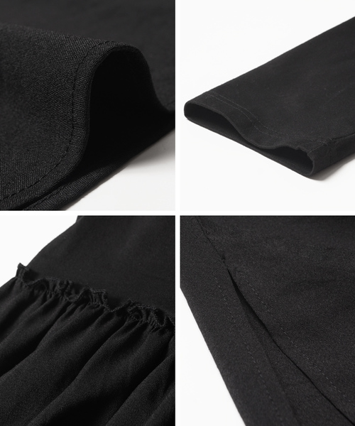 coca(coca)(コカ)の「異素材切り替えウエストフリルワンピース(ワンピース・レディース・ブラック・ONE SIZE)」の12枚目の写真
