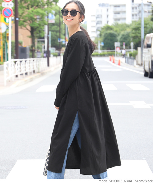coca(coca)(コカ)の「異素材切り替えウエストフリルワンピース(ワンピース・レディース・ブラック・ONE SIZE)」の13枚目の写真