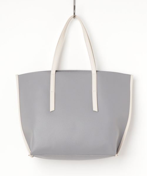 COLORS & chouette（カラーズアンドシュエット）の「配色トートバッグ（トートバッグ・レディース・ライトブルー/ブラック/グレー/ピンク/レッド/ベージュ/キャメル/カーキ/ネイビー・FREE）」の10枚目の写真