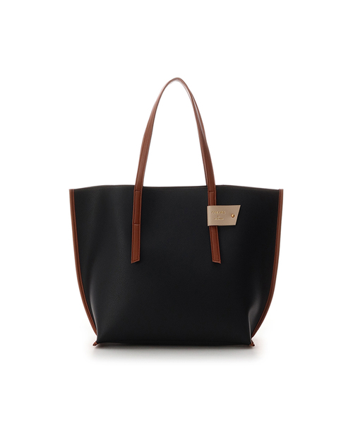 COLORS & chouette（カラーズアンドシュエット）の「配色トートバッグ（トートバッグ・レディース・ライトブルー/ブラック/グレー/ピンク/レッド/ベージュ/キャメル/カーキ/ネイビー・FREE）」の2枚目の写真