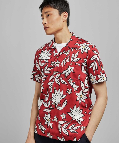 Ted Baker(テッドベーカー)の「GREG ハンドペイント 花柄半袖シャツ(シャツ/ブラウス)」|レッド