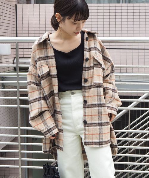 tiptop(ティップトップ)の「CPOビッグシャツジャケット(その他アウター・レディース・ブラウン/ブルー/アイボリー/A/B/グレイッシュベージュ・FREE)」の6枚目の写真