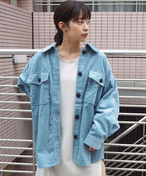 tiptop(ティップトップ)の「CPOビッグシャツジャケット(その他アウター・レディース・ブラウン/ブルー/アイボリー/A/B/グレイッシュベージュ・FREE)」の4枚目の写真