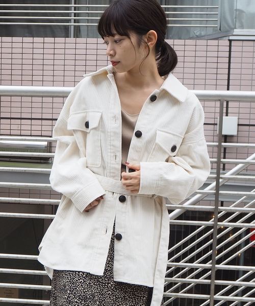 tiptop(ティップトップ)の「CPOビッグシャツジャケット(その他アウター・レディース・ブラウン/ブルー/アイボリー/A/B/グレイッシュベージュ・FREE)」の7枚目の写真