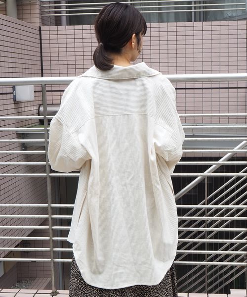 tiptop(ティップトップ)の「CPOビッグシャツジャケット(その他アウター・レディース・ブラウン/ブルー/アイボリー/A/B/グレイッシュベージュ・FREE)」の9枚目の写真