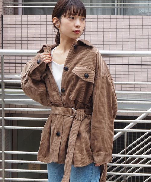 tiptop(ティップトップ)の「CPOビッグシャツジャケット(その他アウター・レディース・ブラウン/ブルー/アイボリー/A/B/グレイッシュベージュ・FREE)」の10枚目の写真