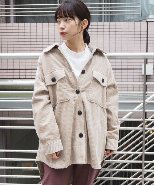 tiptop(ティップトップ)の「CPOビッグシャツジャケット(その他アウター・レディース・ブラウン/ブルー/アイボリー/A/B/グレイッシュベージュ・FREE)」の13枚目の写真