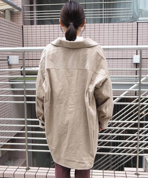 tiptop(ティップトップ)の「CPOビッグシャツジャケット(その他アウター・レディース・ブラウン/ブルー/アイボリー/A/B/グレイッシュベージュ・FREE)」の15枚目の写真